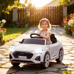 Vaikiškas elektromobilis Audi Q8 e-tron, 12V, 3–4 metų vaikams, baltas