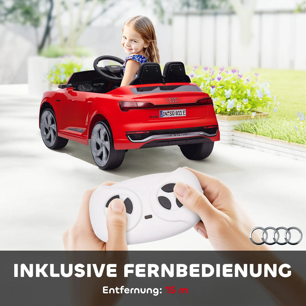 Vaikiškas elektromobilis Audi Q8 E-tron 3–4 metų vaikams, raudonas