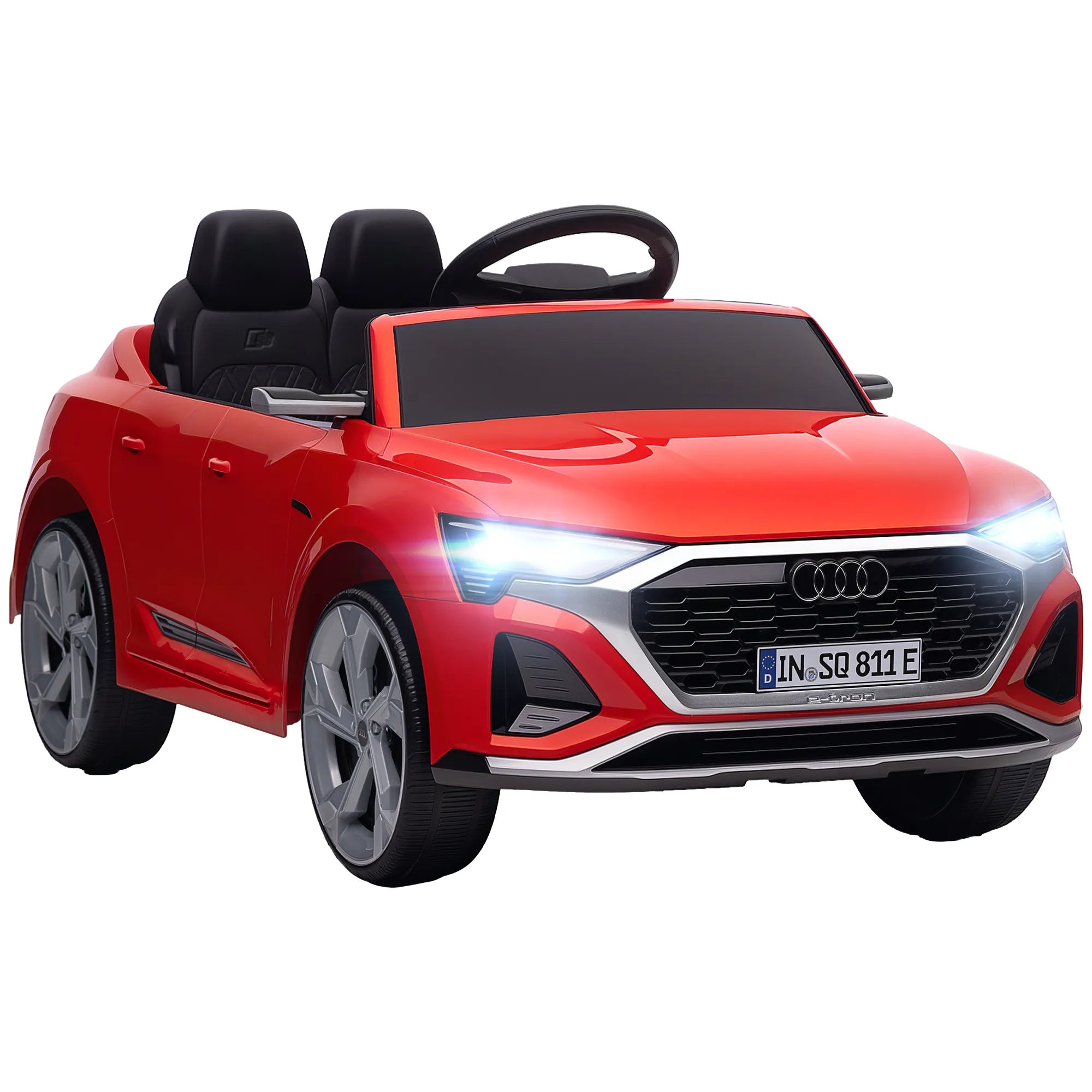 Vaikiškas elektromobilis Audi Q8 E-tron 3–4 metų vaikams, raudonas