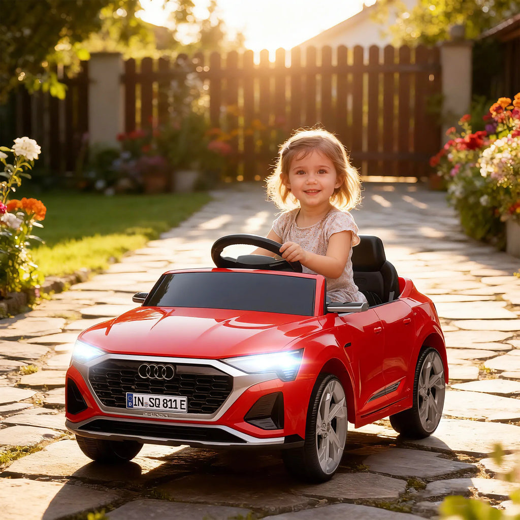 Vaikiškas elektromobilis Audi Q8 E-tron 3–4 metų vaikams, raudonas