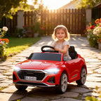 Vaikiškas elektromobilis Audi Q8 E-tron 3–4 metų vaikams, raudonas
