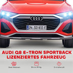 Vaikiškas elektromobilis Audi Q8 E-tron 3–4 metų vaikams, raudonas