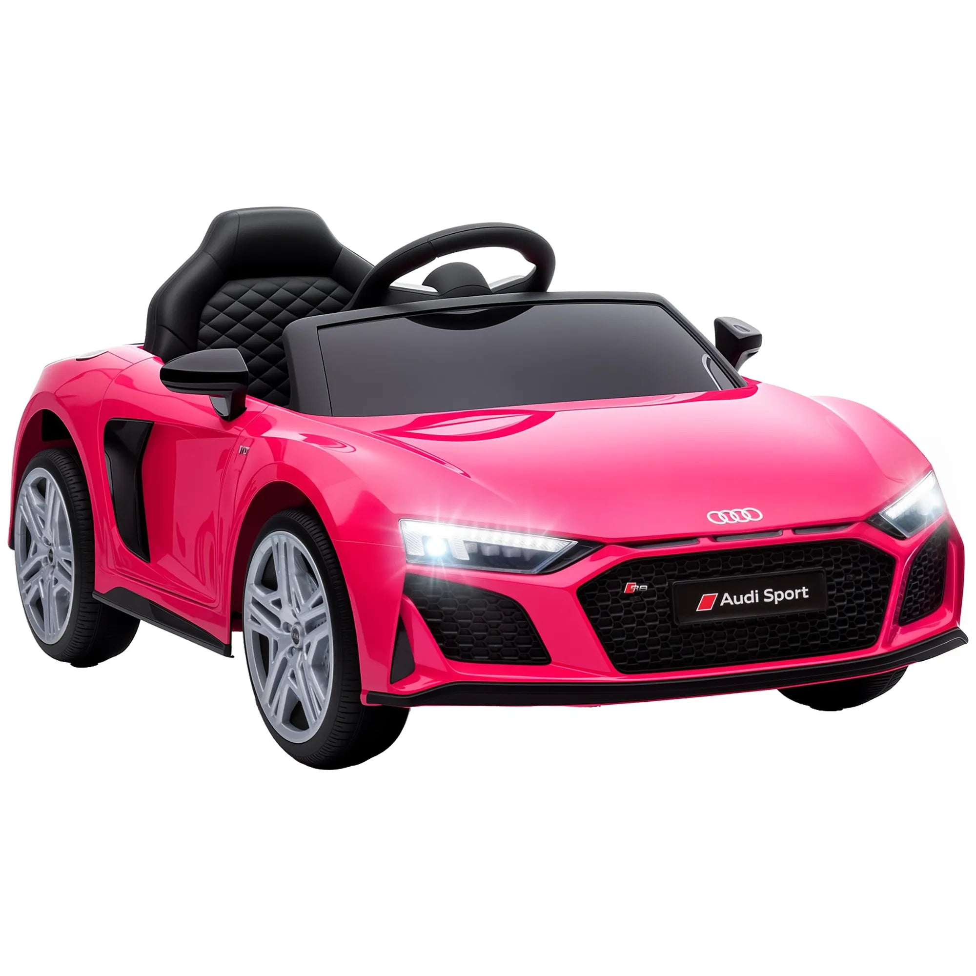 Vaikiškas elektromobilis Audi R8 Spyder, 10,8 V, ličio baterija, nuotolinio valdymo pultelis, rožinis