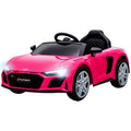 Vaikiškas elektromobilis Audi R8 Spyder, 10,8 V, ličio baterija, nuotolinio valdymo pultelis, rožinis