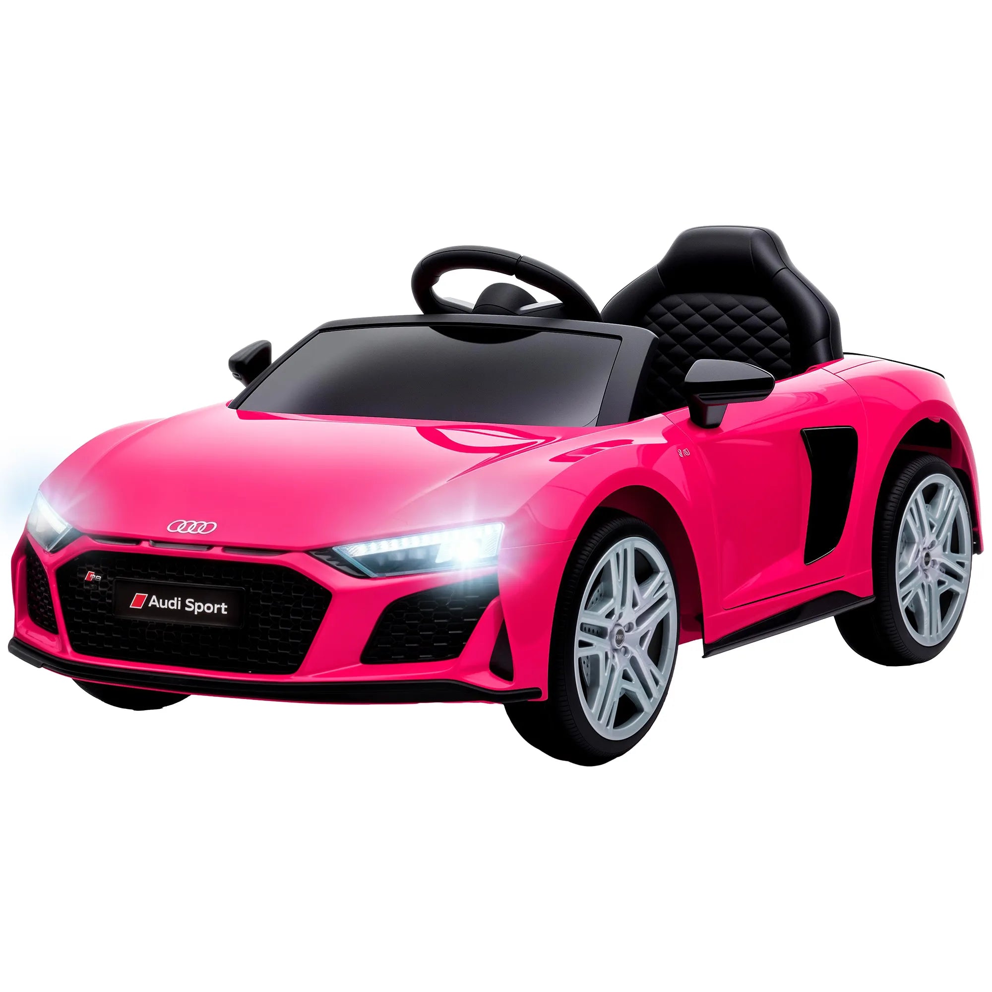 Vaikiškas elektromobilis Audi R8 Spyder, 10,8 V, ličio baterija, nuotolinio valdymo pultelis, rožinis