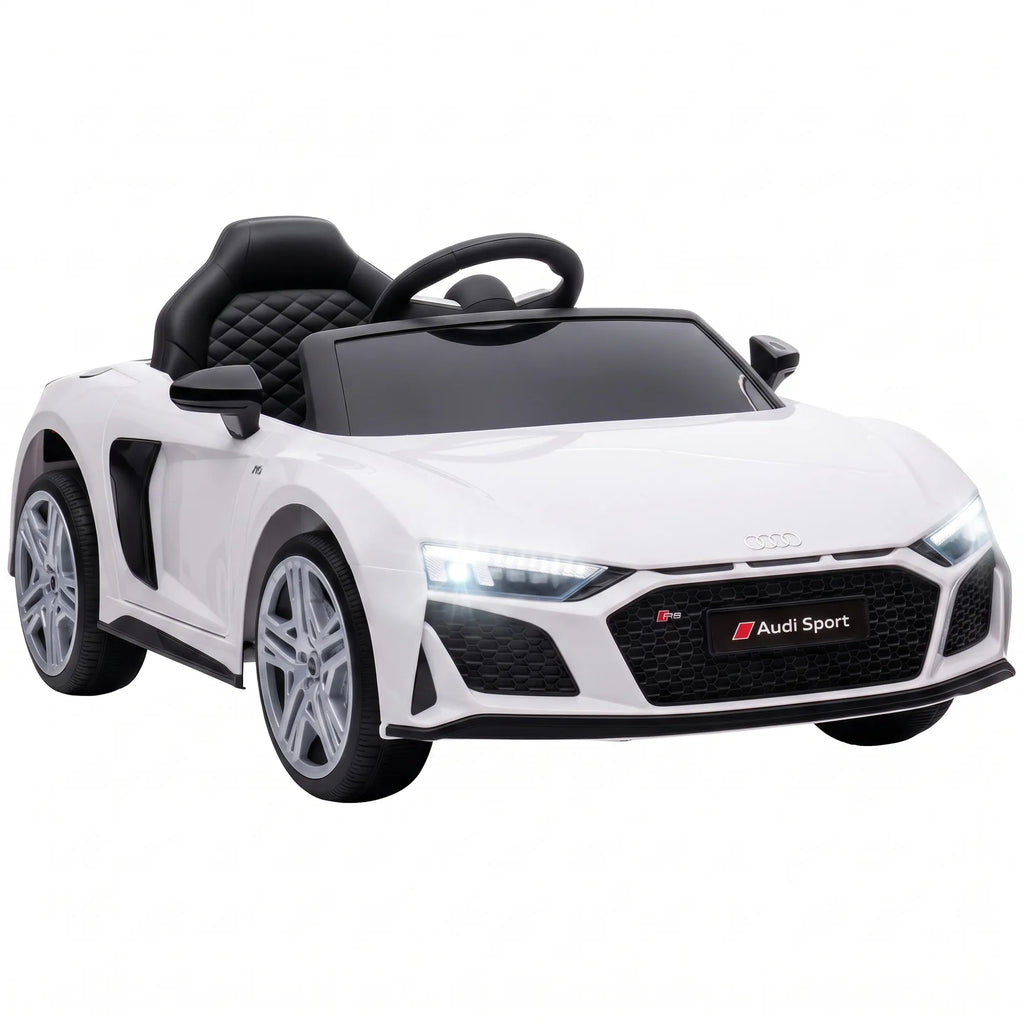 Vaikiškas elektromobilis Audi R8 Spyder, 10,8 V, su nuotolinio valdymo pulteliu, baltas