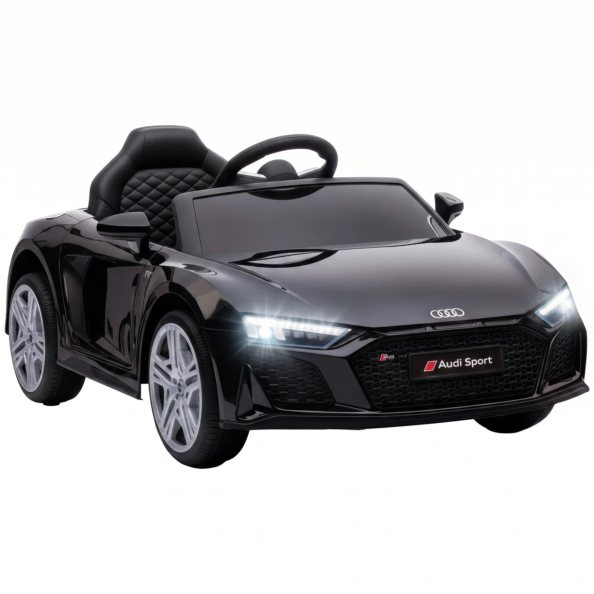 Vaikiškas elektromobilis Audi R8 Spyder su nuotolinio valdymo pulteliu, nuo 3 metų, juodas
