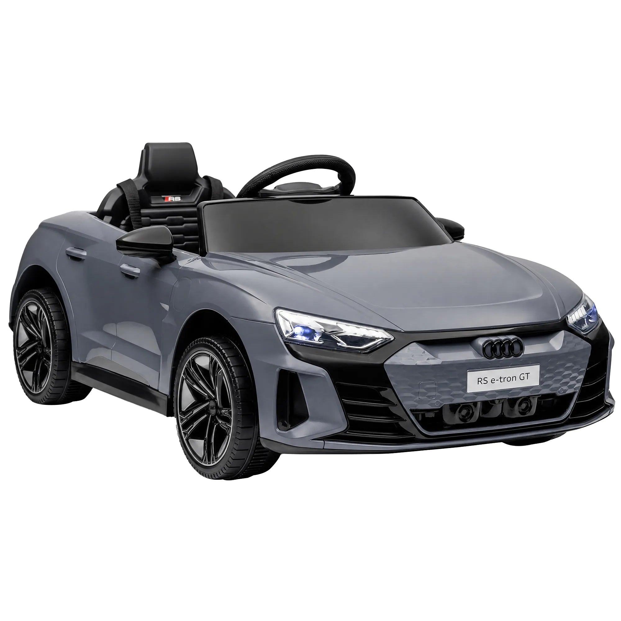 Vaikiškas elektromobilis Audi RS e-tron GT su nuotolinio valdymo pulteliu, 3-5 metų vaikams, pilkas