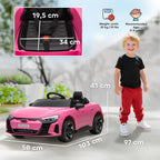 Vaikiškas elektromobilis Audi RS, vienvietis, 3–5 metų vaikams, rožinis 5 km/h