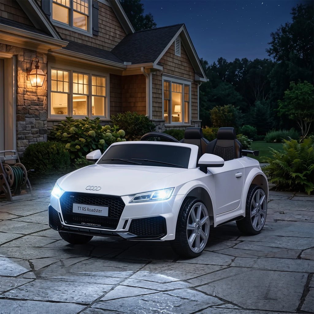 Vaikiškas elektromobilis Audi TT RS 3-5 metų vaikams, baltas