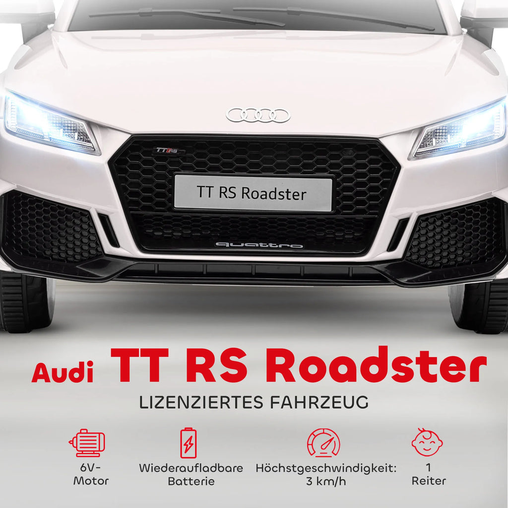 Vaikiškas elektromobilis Audi TT RS 3-5 metų vaikams, baltas