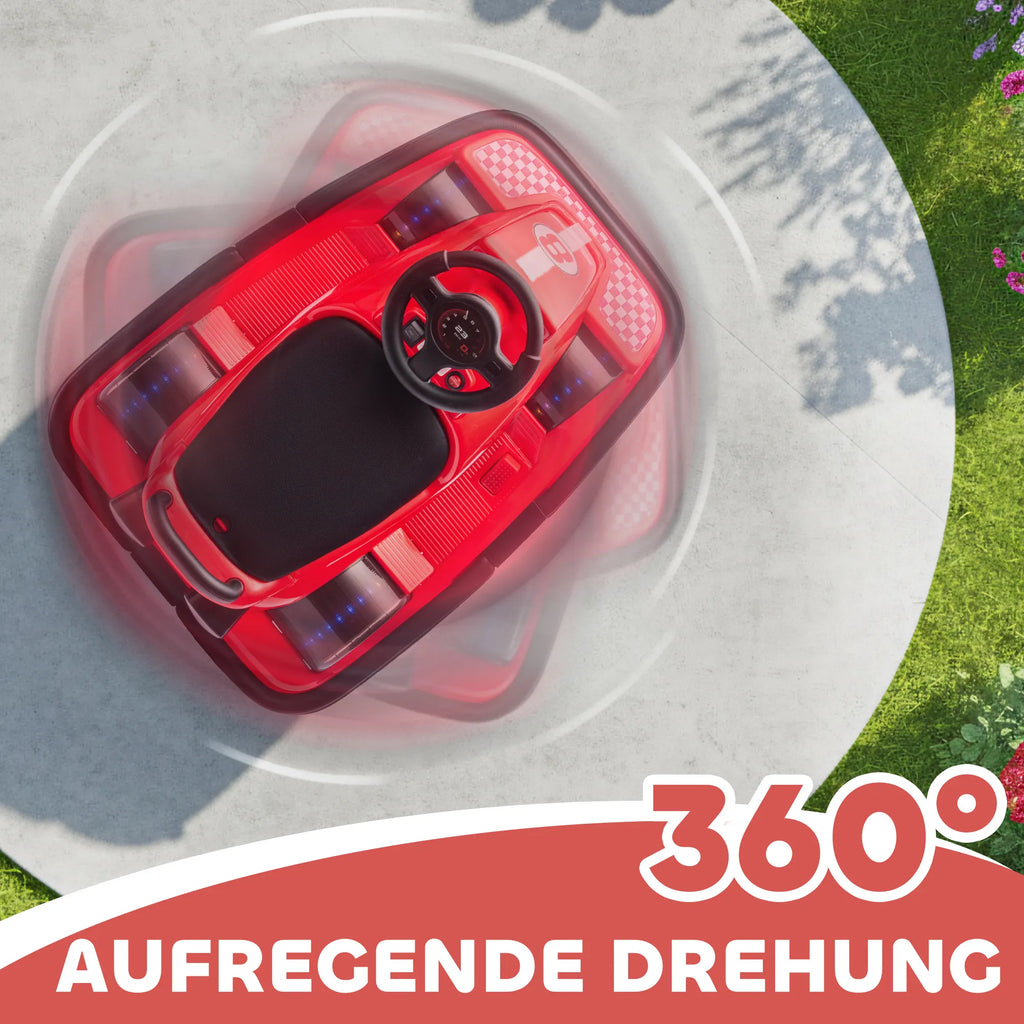 Vaikiškas elektromobilis-automodromas 360°, 3–8 metų vaikams, raudonas