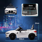 Vaikiškas elektromobilis BMW M4 su nuotolinio valdymo pulteliu, 3-5 metų vaikams, baltas