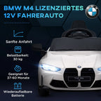 Vaikiškas elektromobilis BMW M4 su nuotolinio valdymo pulteliu, 3-5 metų vaikams, baltas