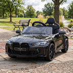 Vaikiškas elektromobilis BMW M4 su nuotolinio valdymo pulteliu, 3–5 metų vaikams, juodas