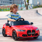 Vaikiškas elektromobilis BMW M4 su nuotolinio valdymo pulteliu, 3-5 metų vaikams, raudonas