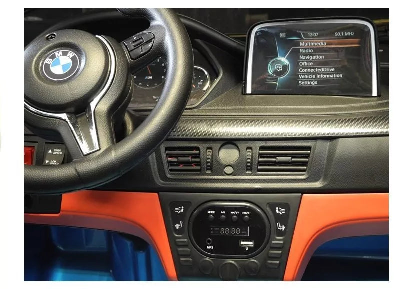 Vaikiškas elektromobilis BMW X6M, 12 V, 3 greičio režimai, mėlynas