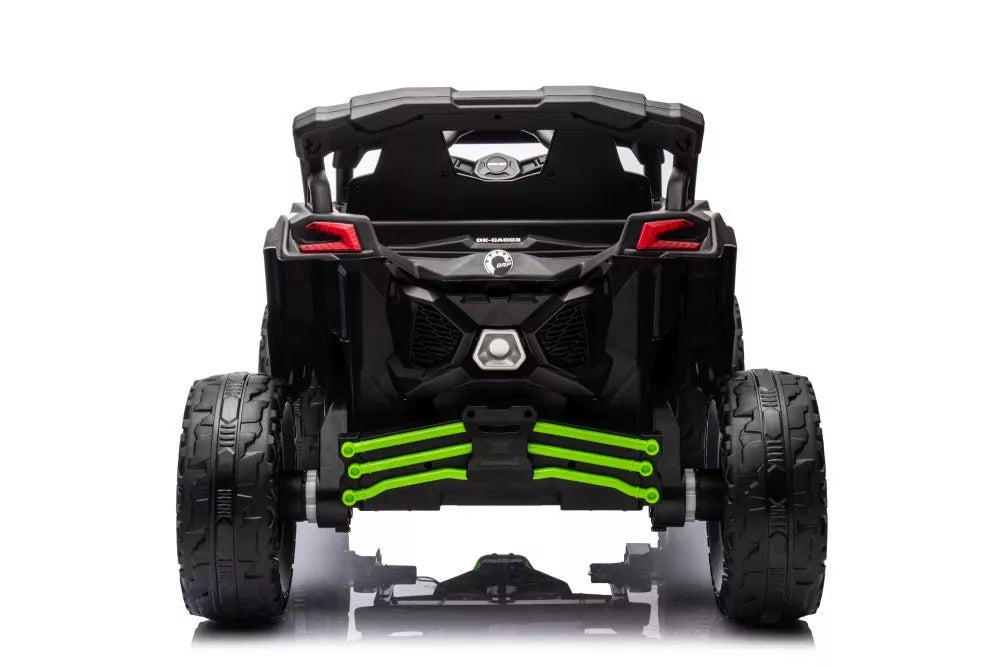 Vaikiškas elektromobilis Can-Am Maverick, 24 V, 4x200 W, nuotolinio valdymo pultas, žalias