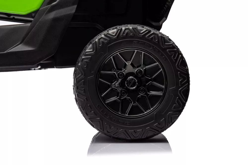 Vaikiškas elektromobilis Can-Am Maverick, 24 V, 4x200 W, nuotolinio valdymo pultas, žalias