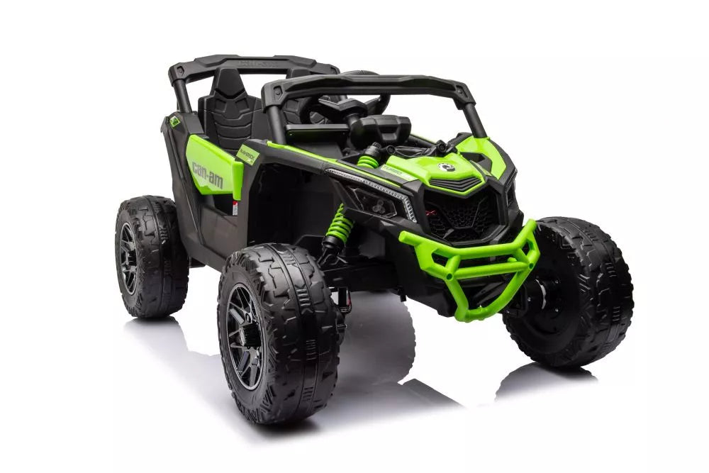 Vaikiškas elektromobilis Can-Am Maverick, 24 V, 4x200 W, nuotolinio valdymo pultas, žalias