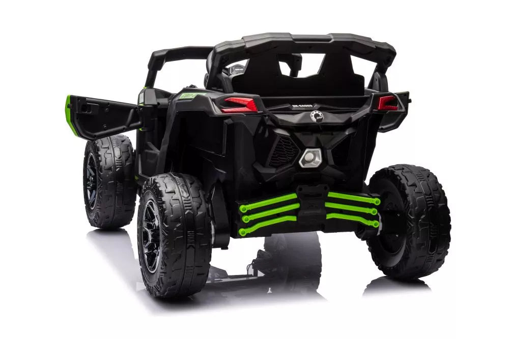 Vaikiškas elektromobilis Can-Am Maverick, 24 V, 4x200 W, nuotolinio valdymo pultas, žalias