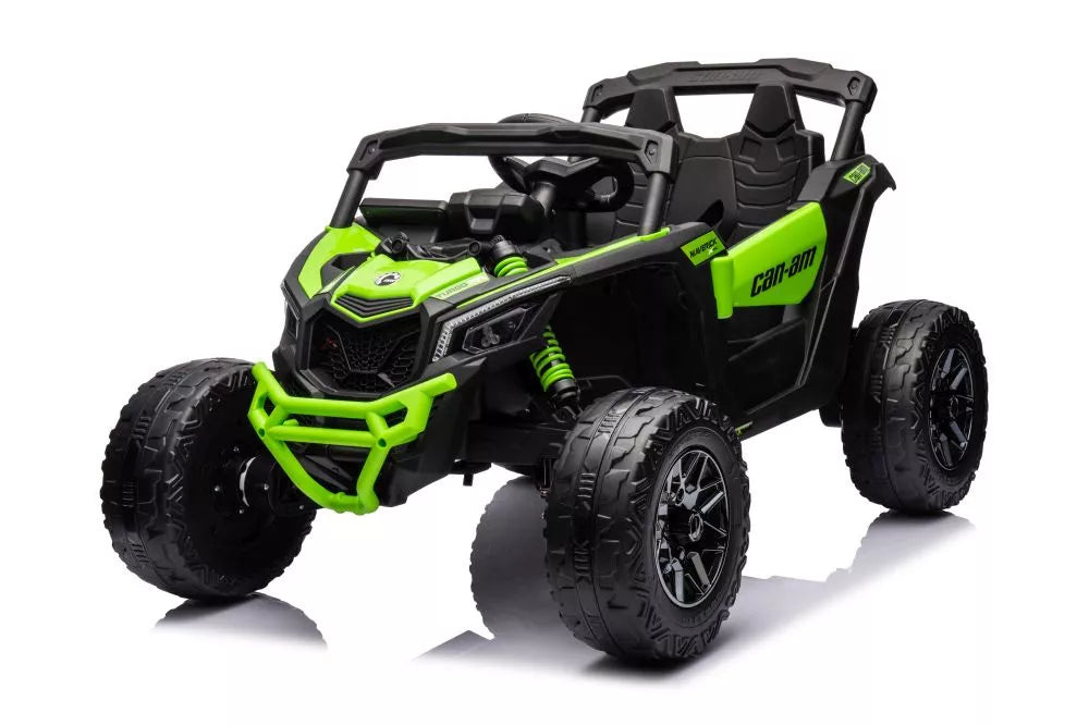 Vaikiškas elektromobilis Can-Am Maverick, 24 V, 4x200 W, nuotolinio valdymo pultas, žalias