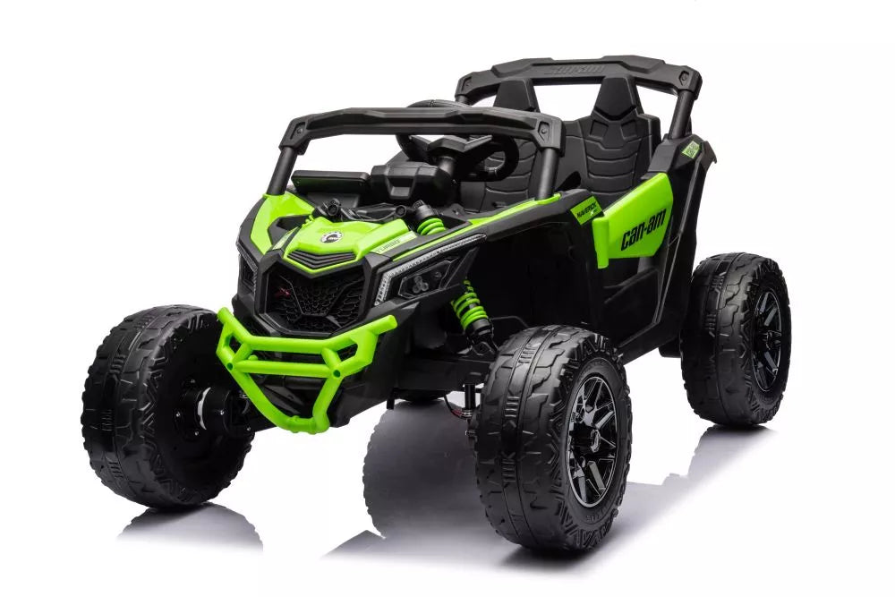 Vaikiškas elektromobilis Can-Am Maverick, 24 V, 4x200 W, nuotolinio valdymo pultas, žalias
