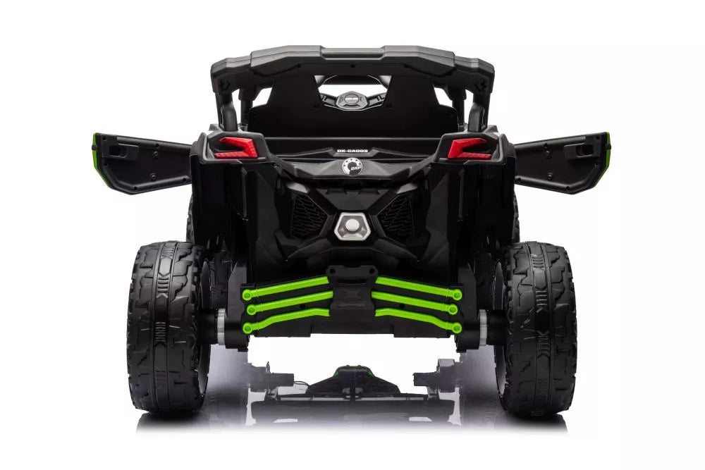 Vaikiškas elektromobilis Can-Am Maverick, 24 V, 4x200 W, nuotolinio valdymo pultas, žalias
