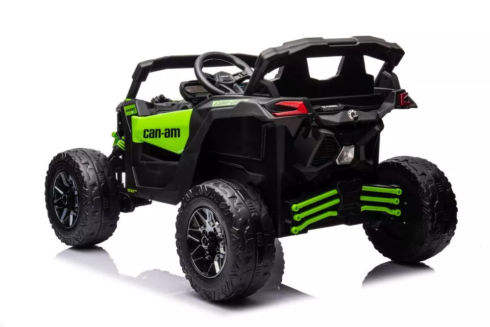 Vaikiškas elektromobilis Can-Am Maverick, 24 V, 4x200 W, nuotolinio valdymo pultas, žalias