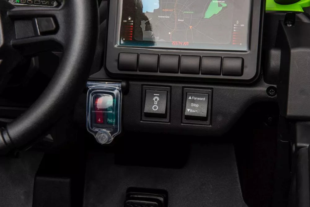 Vaikiškas elektromobilis Can-Am Maverick, 24 V, 4x200 W, nuotolinio valdymo pultas, žalias
