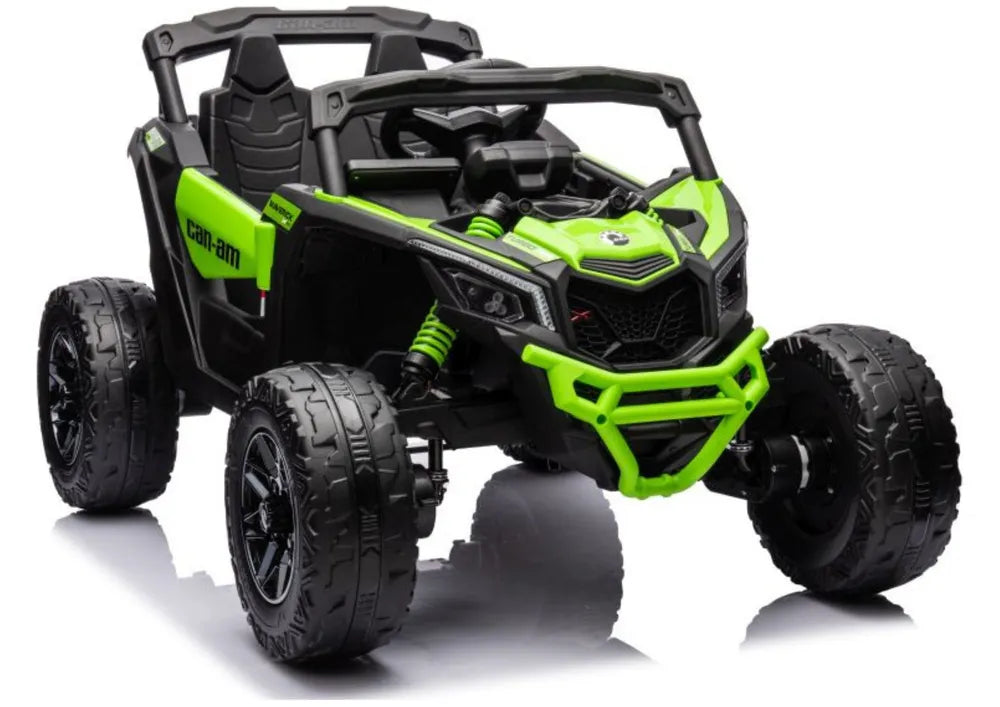 Vaikiškas elektromobilis Can-Am Maverick, 24 V, 4x200 W, nuotolinio valdymo pultas, žalias