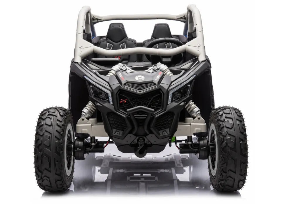 Vaikiškas elektromobilis Can-Am Maverick, 24 V, 4x200W, su nuotolinio valdymo pultu, mėlynas-pilkas