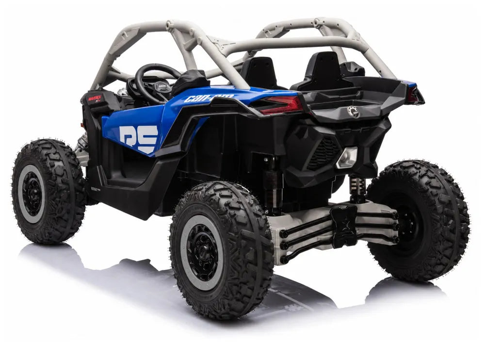 Vaikiškas elektromobilis Can-Am Maverick, 24 V, 4x200W, su nuotolinio valdymo pultu, mėlynas-pilkas