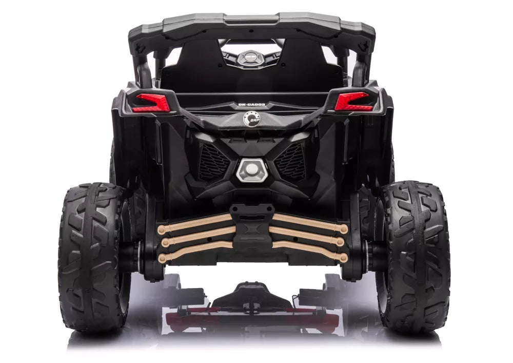 Vaikiškas elektromobilis Can-Am Maverick RS, 12V, 2x45W, su nuotolinio valdymo pulteliu, chaki