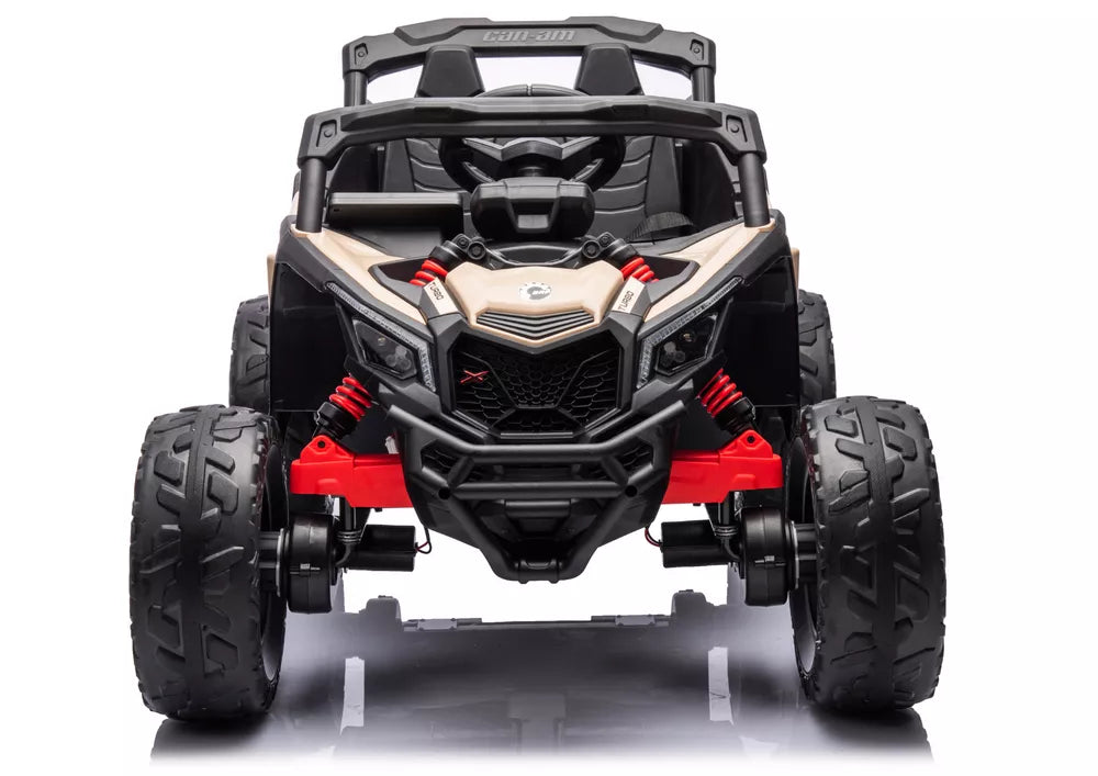 Vaikiškas elektromobilis Can-Am Maverick RS, 12V, 2x45W, su nuotolinio valdymo pulteliu, chaki