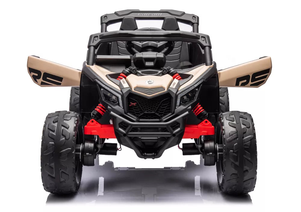 Vaikiškas elektromobilis Can-Am Maverick RS, 12V, 2x45W, su nuotolinio valdymo pulteliu, chaki