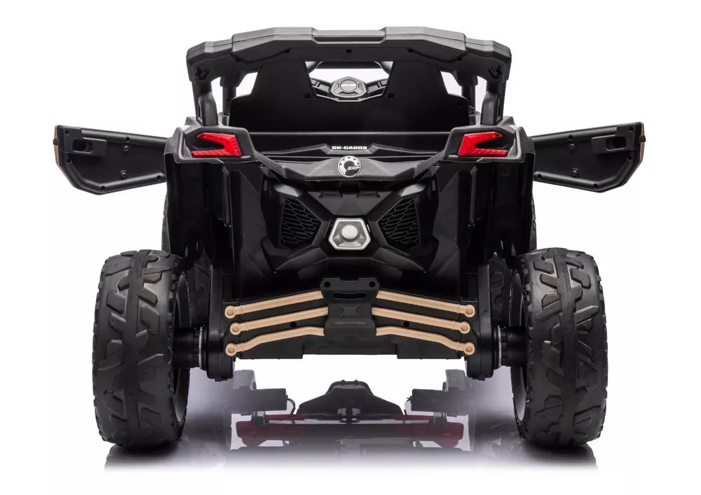 Vaikiškas elektromobilis Can-Am Maverick RS, 12V, 2x45W, su nuotolinio valdymo pulteliu, chaki
