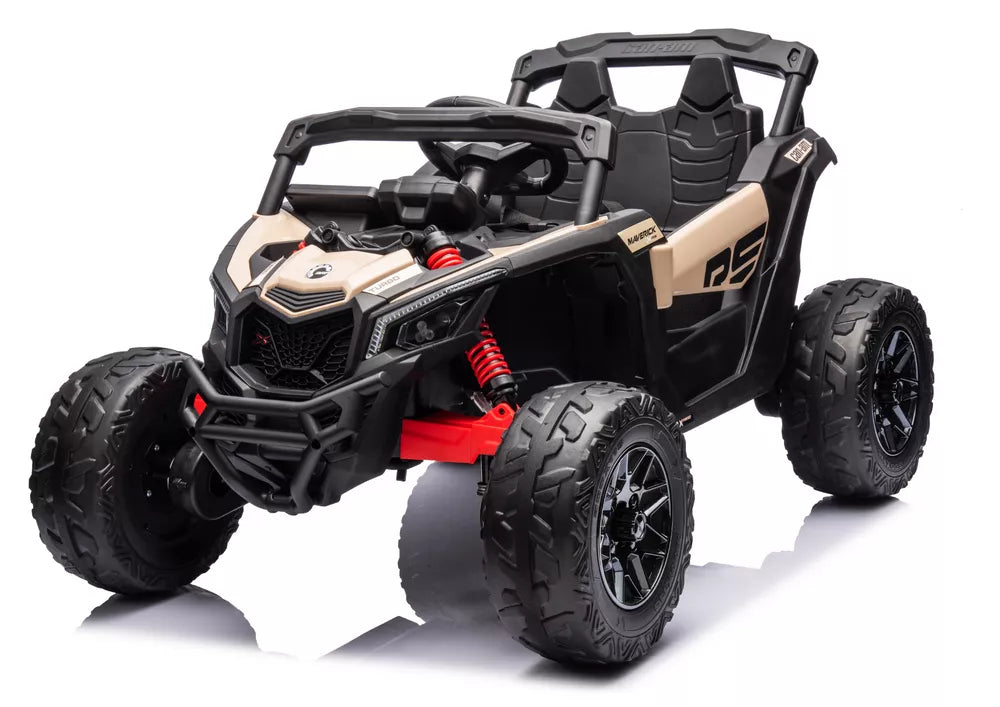Vaikiškas elektromobilis Can-Am Maverick RS, 12V, 2x45W, su nuotolinio valdymo pulteliu, chaki