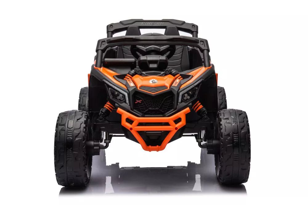 Vaikiškas elektromobilis Can-Am Maverick X3, 24 V, 4x200W, su pulteliu, oranžinis
