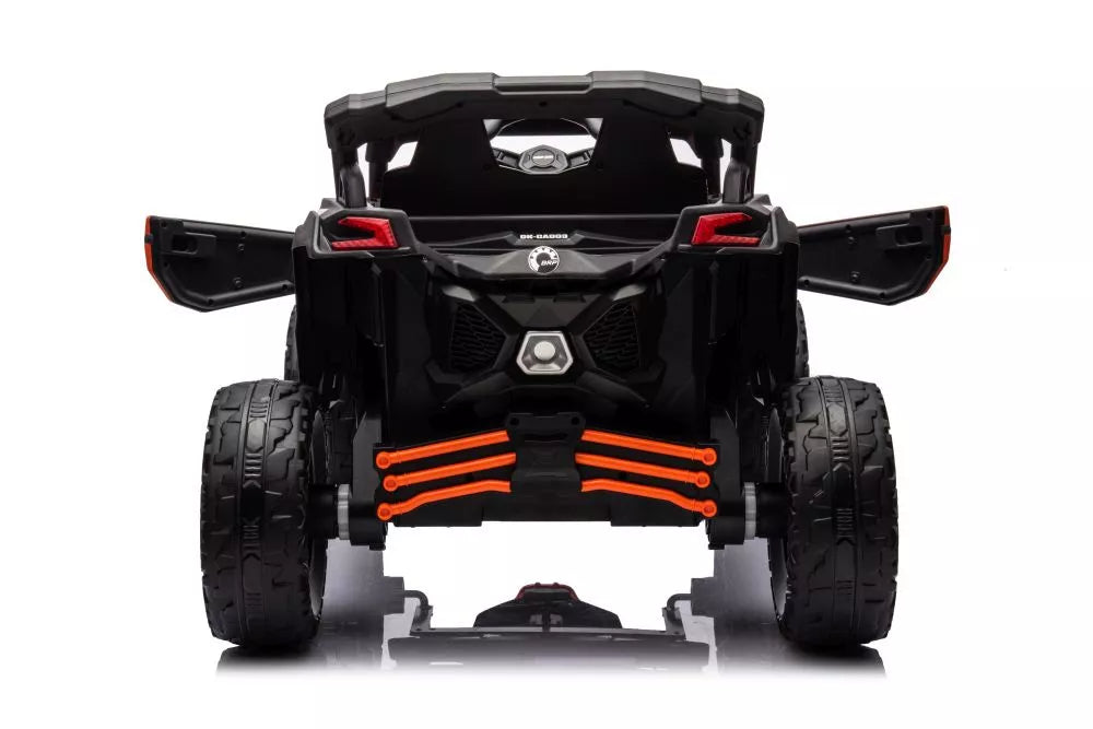 Vaikiškas elektromobilis Can-Am Maverick X3, 24 V, 4x200W, su pulteliu, oranžinis