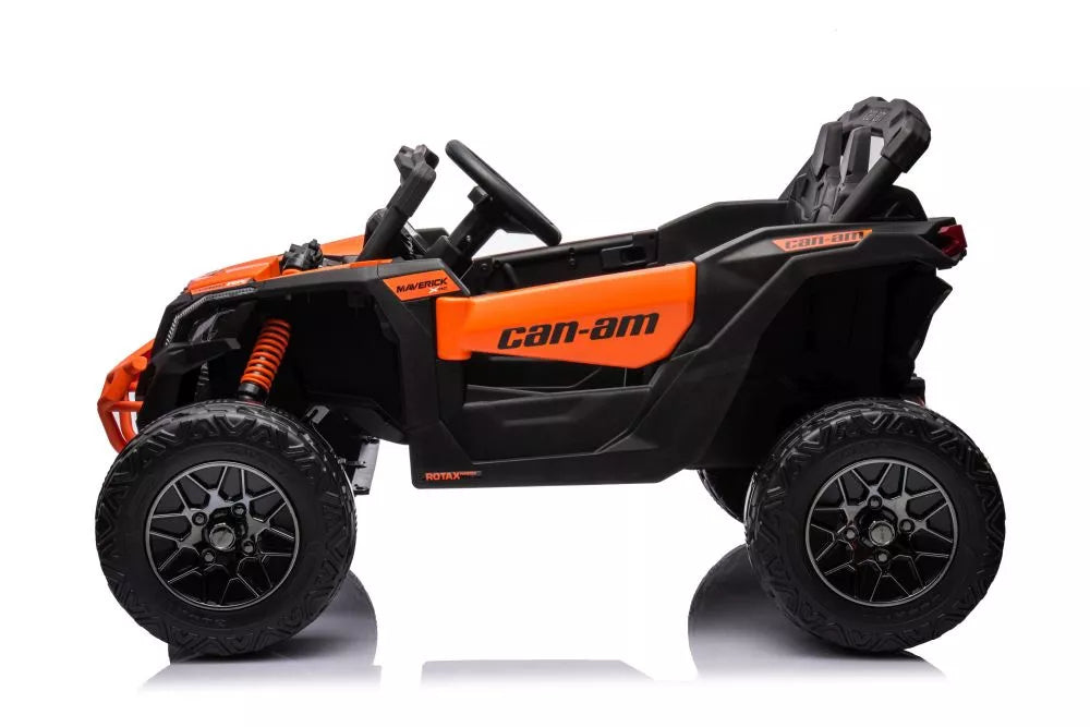 Vaikiškas elektromobilis Can-Am Maverick X3, 24 V, 4x200W, su pulteliu, oranžinis