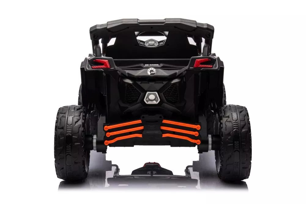 Vaikiškas elektromobilis Can-Am Maverick X3, 24 V, 4x200W, su pulteliu, oranžinis