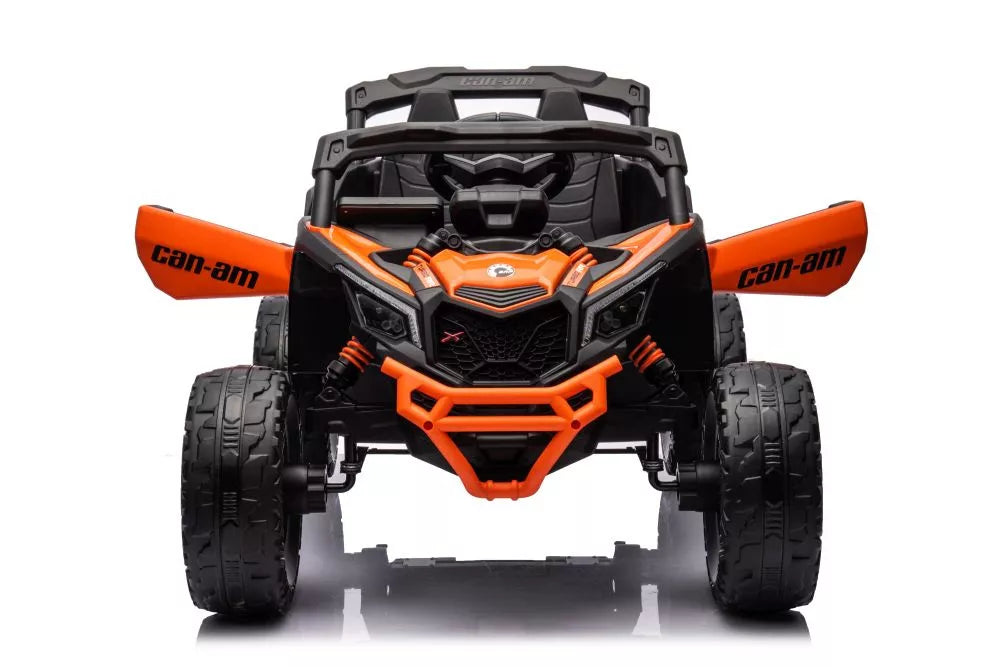 Vaikiškas elektromobilis Can-Am Maverick X3, 24 V, 4x200W, su pulteliu, oranžinis