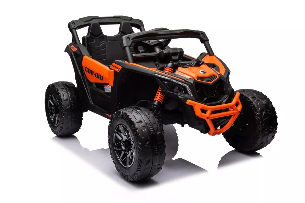 Vaikiškas elektromobilis Can-Am Maverick X3, 24 V, 4x200W, su pulteliu, oranžinis