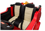 Vaikiškas elektromobilis Fire Truck, 12 V, su ekologiškos odos sėdyne, raudonas