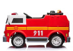 Vaikiškas elektromobilis Fire Truck, 12 V, su ekologiškos odos sėdyne, raudonas