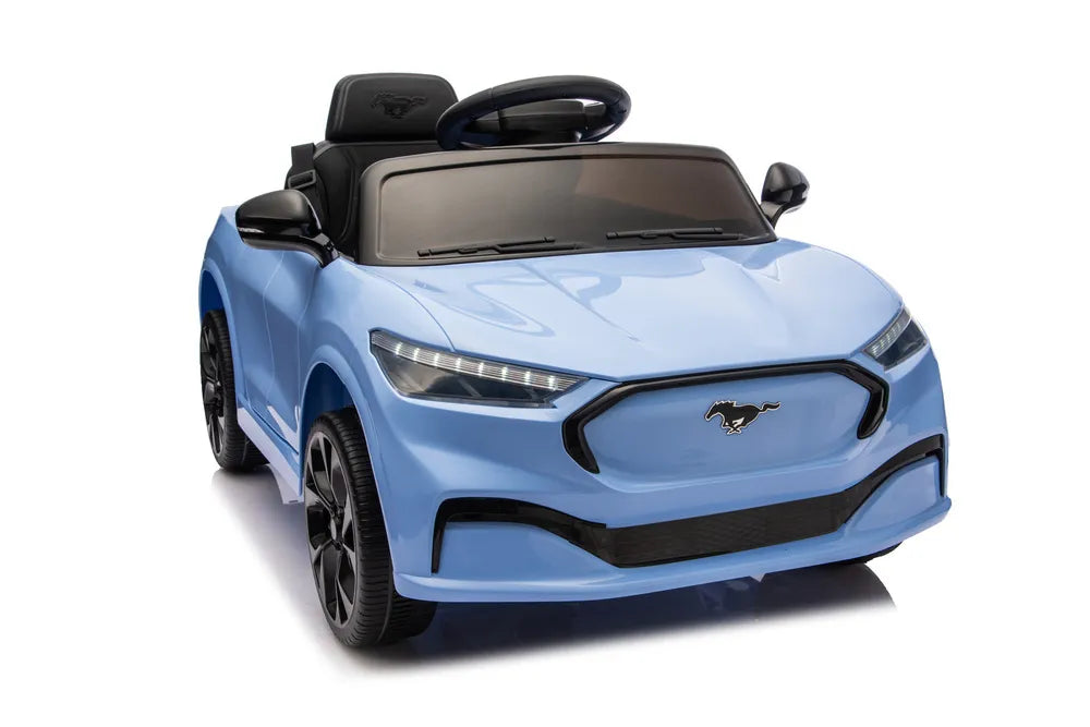 Vaikiškas elektromobilis Ford Mustang Mach-E, 24 V, su nuotolinio valdymo pultu, mėlynas