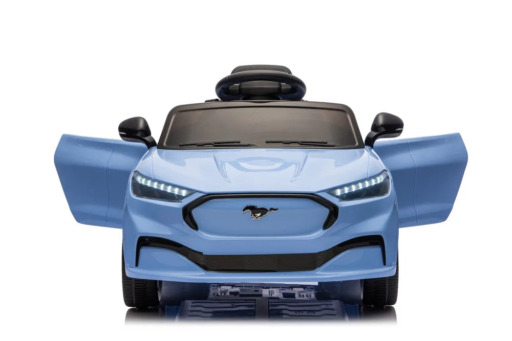 Vaikiškas elektromobilis Ford Mustang Mach-E, 24 V, su nuotolinio valdymo pultu, mėlynas