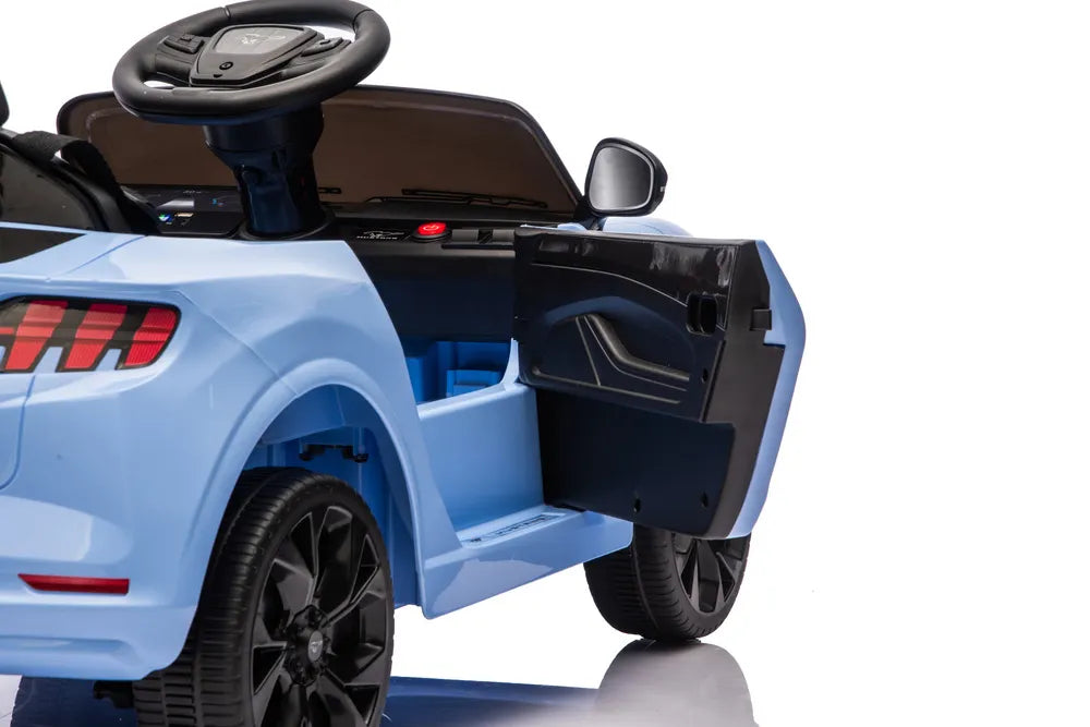 Vaikiškas elektromobilis Ford Mustang Mach-E, 24 V, su nuotolinio valdymo pultu, mėlynas