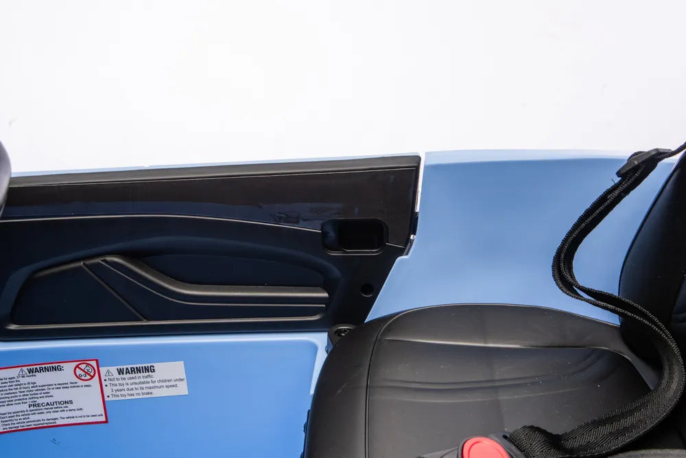 Vaikiškas elektromobilis Ford Mustang Mach-E, 24 V, su nuotolinio valdymo pultu, mėlynas